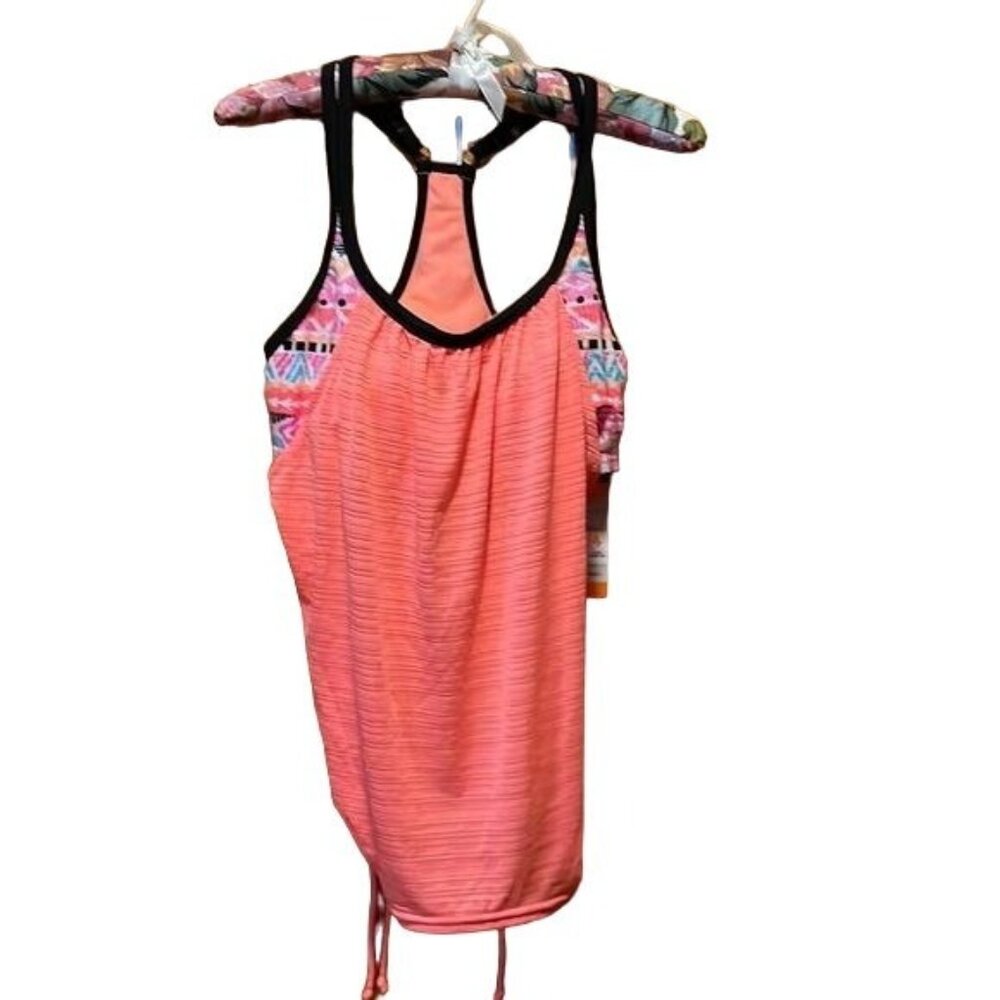 ZeroXposur Womens Seashell Swimsuit Tank Dress Small Built-In Bra & Adjustable S